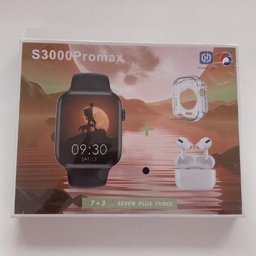 S3000 ProMax Smart Watch 7+3 Combo Set with Earbuds & 7 Straps