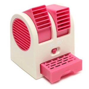 Portable Dual Bladeless Small Air Conditioner Water Air Cooler Powered by USB & Battery Use