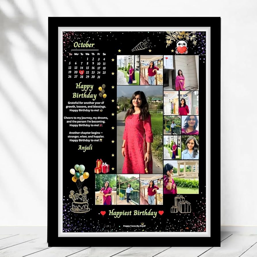 Custom Birthday Memory Frame – Photo Collage Gift